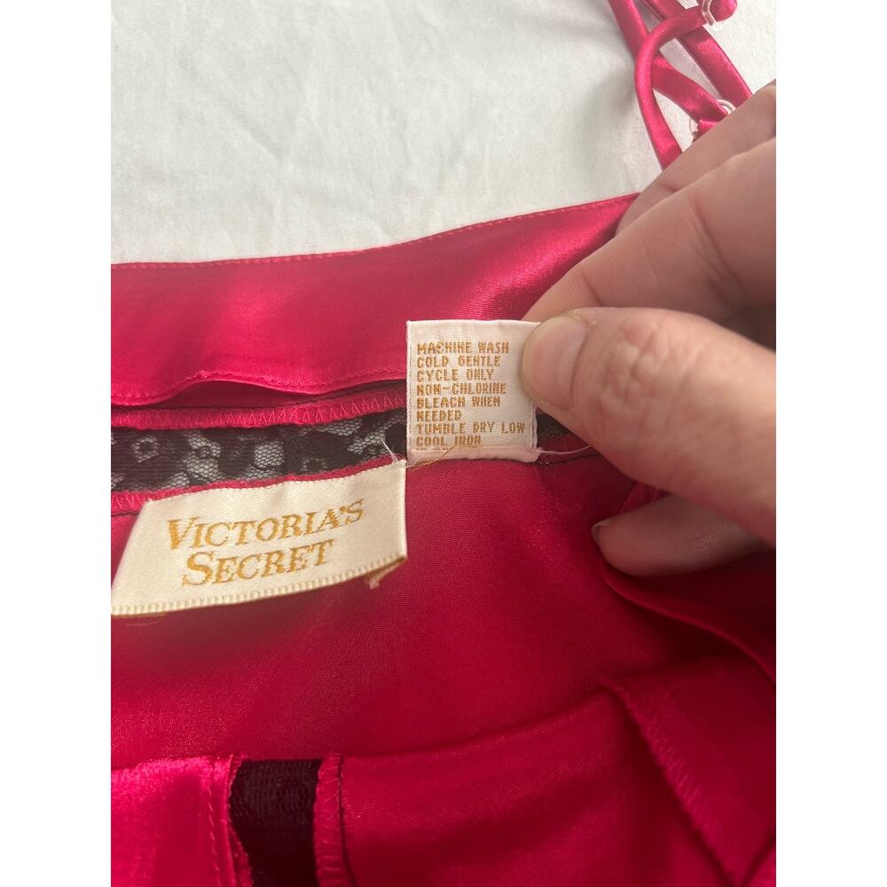 Vintage Victoria's Secret Lingerie Top Womens Size Medium Red Black Romantic - Picture 5 of 8